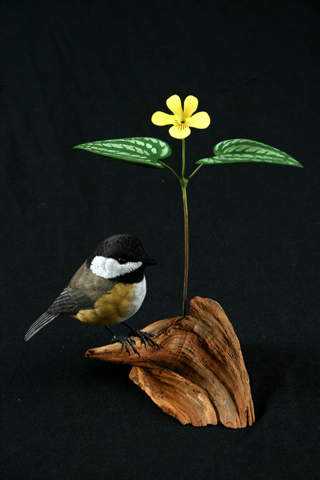 Chickadee with Halberd Leave